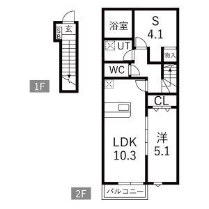 アヴァンス(1SLDK/2階)の間取り写真