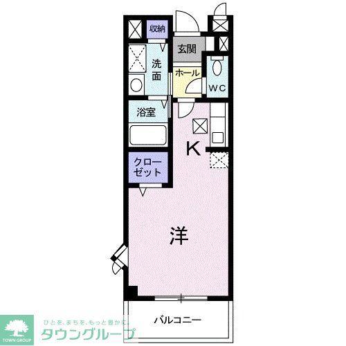 サニーヤード(ワンルーム/2階)の間取り写真