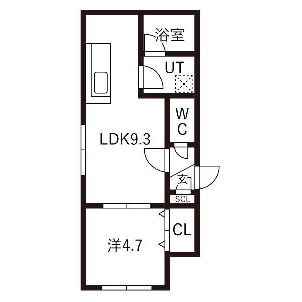 EAGLE N36(1LDK/3階)の間取り写真