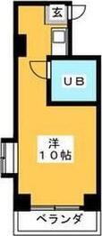 ラフィネ浜(ワンルーム/2階)の間取り写真