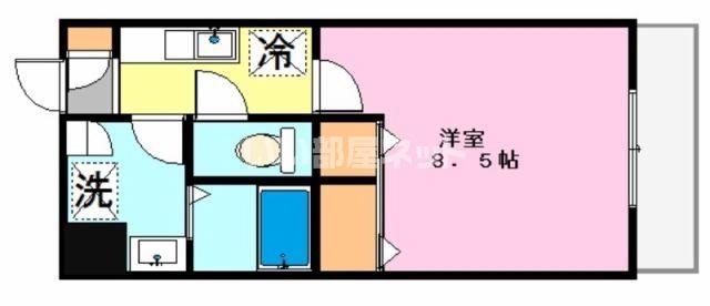 ＪＲ東海道本線 掛川駅 バス乗車時間：10分 最寄りバス停で下車 徒歩8分 4階建 築23年(1K/1階)の間取り写真