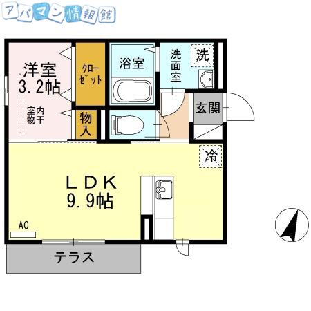 オリーブ(1LDK/1階)の間取り写真