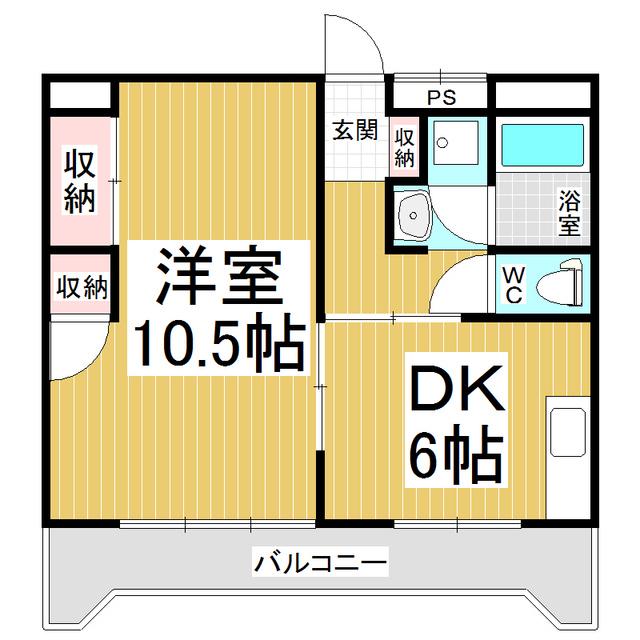 ハイツサンルート(1DK/3階)の間取り写真