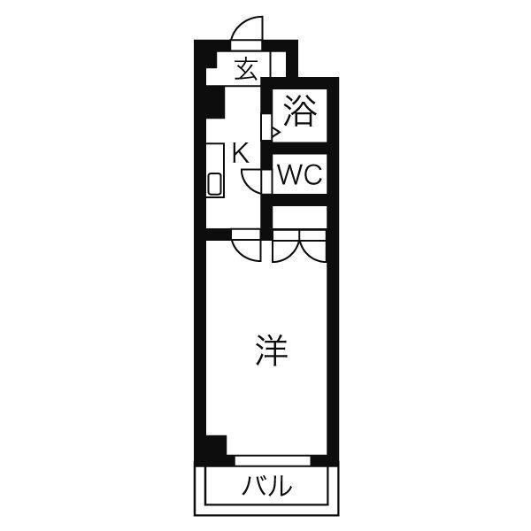 ジュネス桜台(1K/3階)の間取り写真