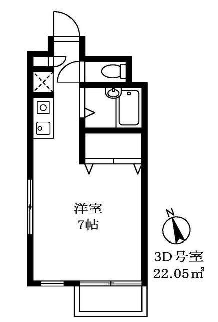 ステラ東門前(ワンルーム/1階)の間取り写真