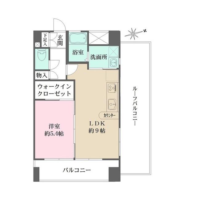 アビオン中野坂上A(1LDK/5階)の間取り写真