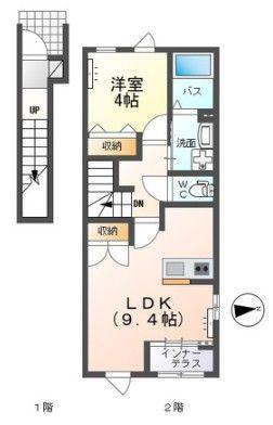 ひいらぎ (1LDK/2階)の間取り写真