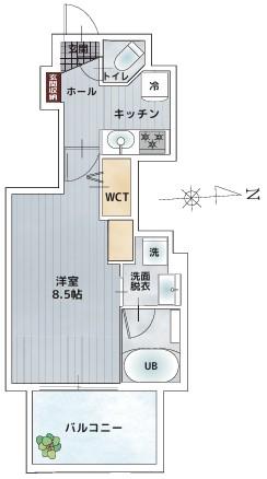 BAUHAUS UJINA NO.19(1K/7階)の間取り写真