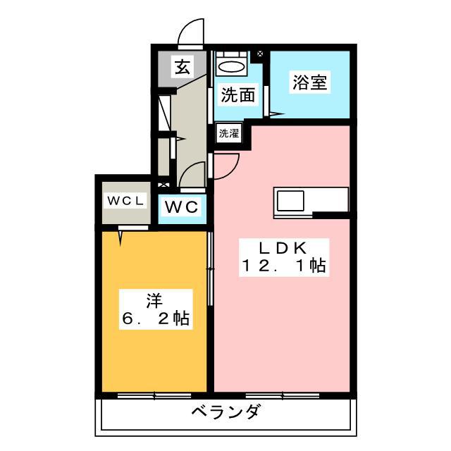 エランヴィタール(1LDK/2階)の間取り写真