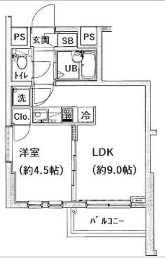 パレ・ホームズ大森山王(1LDK/4階)の間取り写真