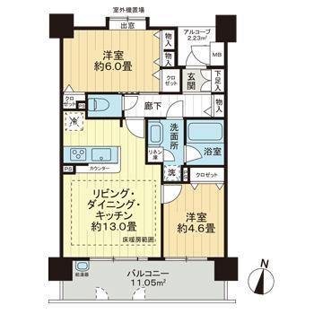 サニーグランド浦和岸町(2LDK/8階)の間取り写真