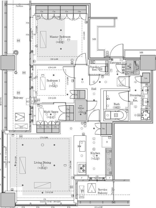 WORLD TOWER RESIDENCE(2LDK/30階)の間取り写真