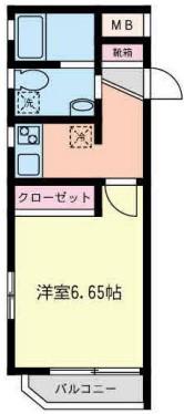 ラ ヴィータ(1K/2階)の間取り写真