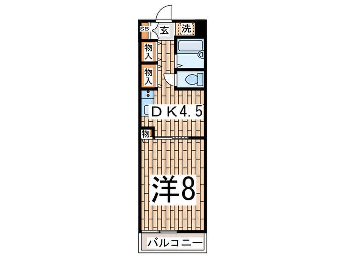 Bルピナス金沢(1DK/2階)の間取り写真