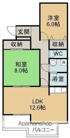 山建II(2LDK/1階)の間取り写真