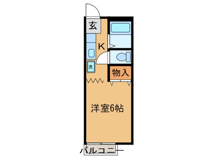 メゾンドルミエールA棟(1K/2階)の間取り写真