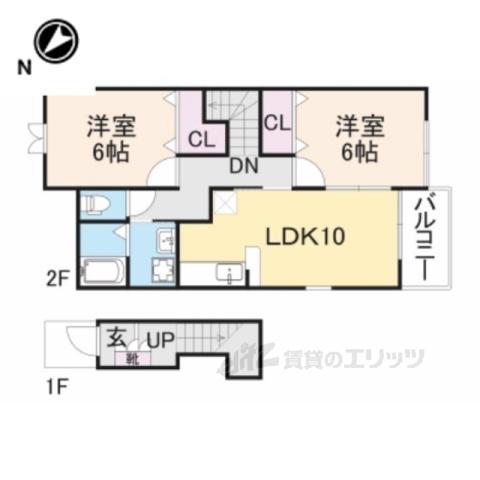 トゥルースラルジュ1(2LDK/2階)の間取り写真