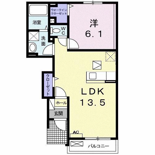 グレイスフル(1LDK/1階)の間取り写真