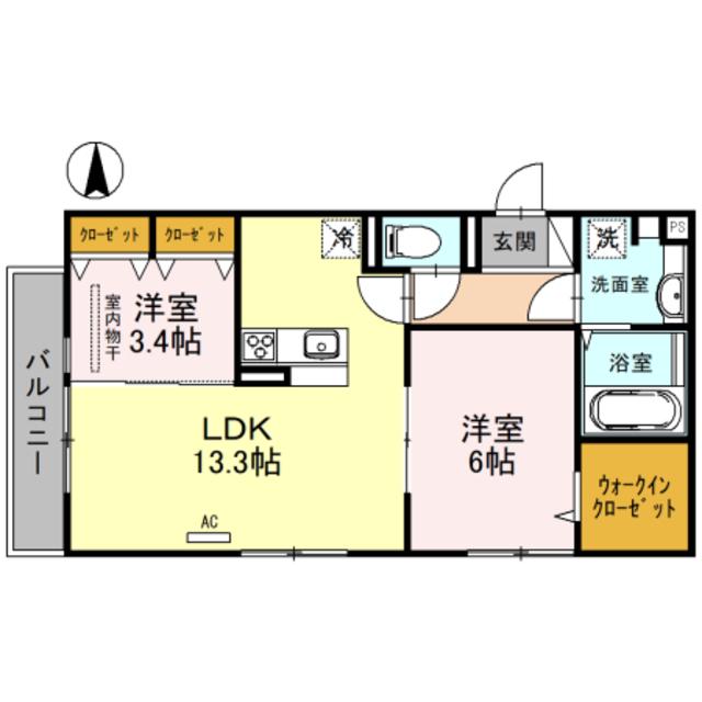 MAISON DU ESPOIR(2LDK/2階)の間取り写真