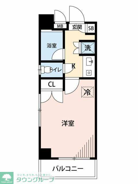 マイナビSTAYミライエ明大前ウエスト(1K/4階)の間取り写真