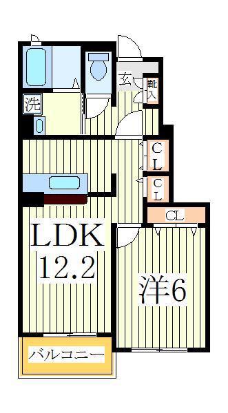 コンフォルト(1LDK/1階)の間取り写真