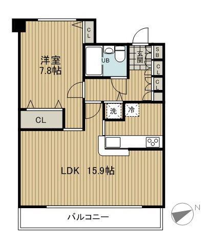 LOOP-M(1LDK/6階)の間取り写真