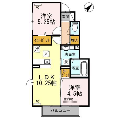 レ・セーナ(2LDK/1階)の間取り写真