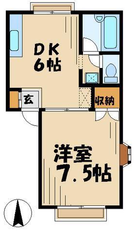 第三メゾンサエキ(1DK/1階)の間取り写真