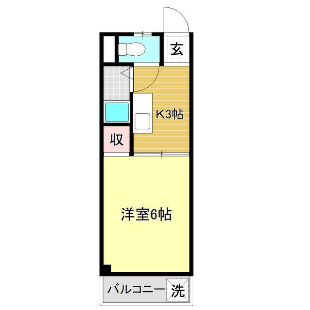 ファースト(1K/3階)の間取り写真