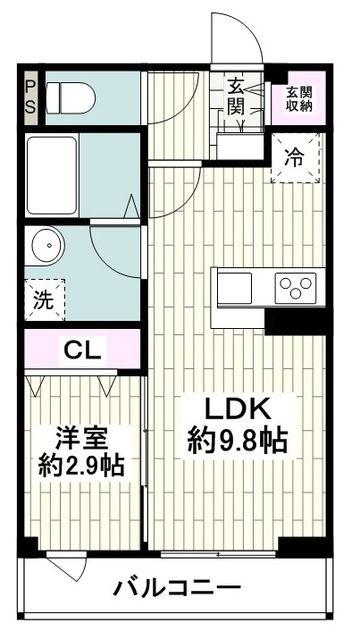 パインヒルズ(1LDK/2階)の間取り写真