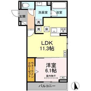 地下鉄東山線 藤が丘駅(愛知) 徒歩12分 3階建 新築(1LDK/1階)の間取り写真