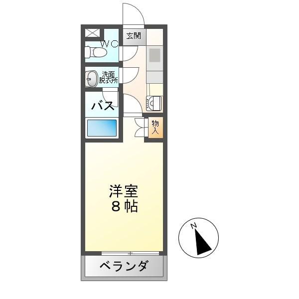 メゾン晩霞(1K/1階)の間取り写真