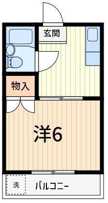 第2成和ハイツ(1K/2階)の間取り写真
