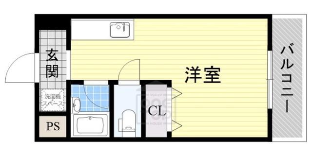 第3ハイツスリーアロー(ワンルーム/3階)の間取り写真