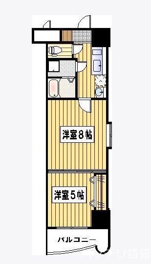 ロイヤル呉服(2K/6階)の間取り写真
