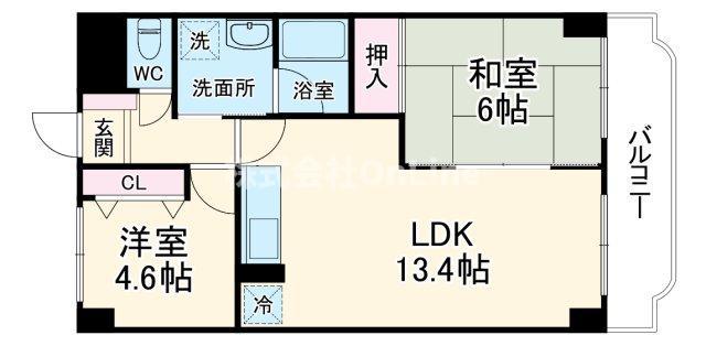グランシャトレDAIWA(2LDK/4階)の間取り写真