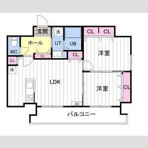 ASTER N13(2LDK/10階)の間取り写真