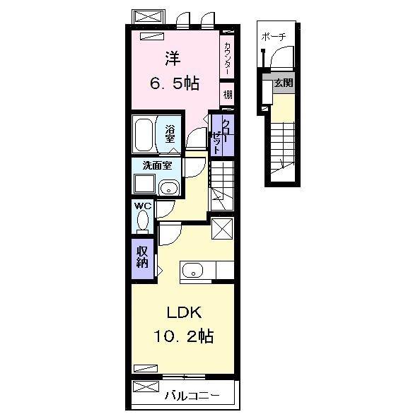 プリマベラ(1LDK/2階)の間取り写真