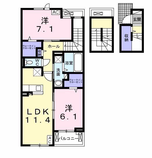アーバン ライフ(2LDK/3階)の間取り写真