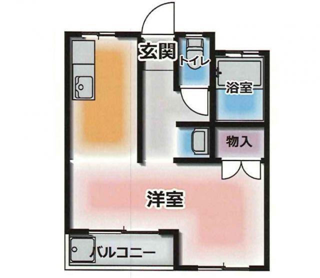 ハイツ永沢(ワンルーム/4階)の間取り写真
