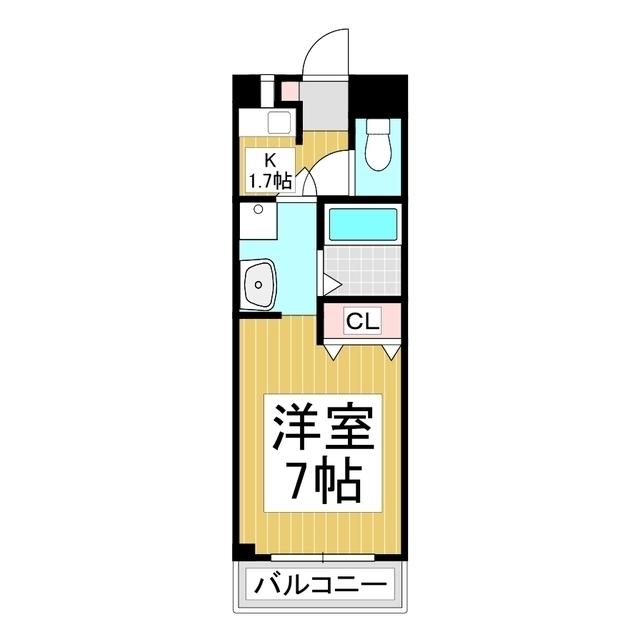 プレスタンテ(1K/4階)の間取り写真