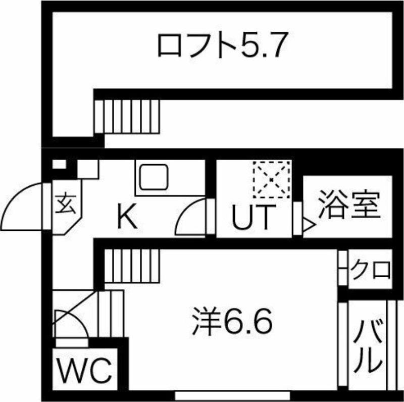 ベルシャンブル(1K/1階)の間取り写真