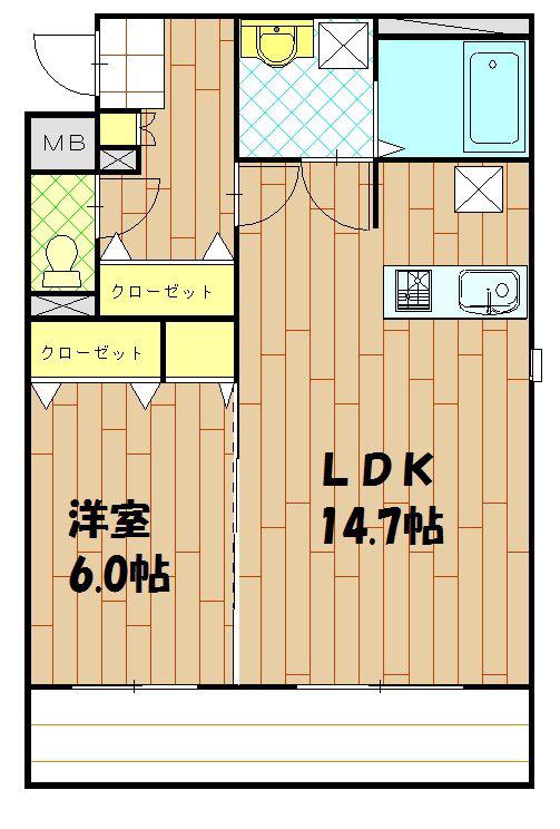 柴田ハイツ(1LDK/3階)の間取り写真
