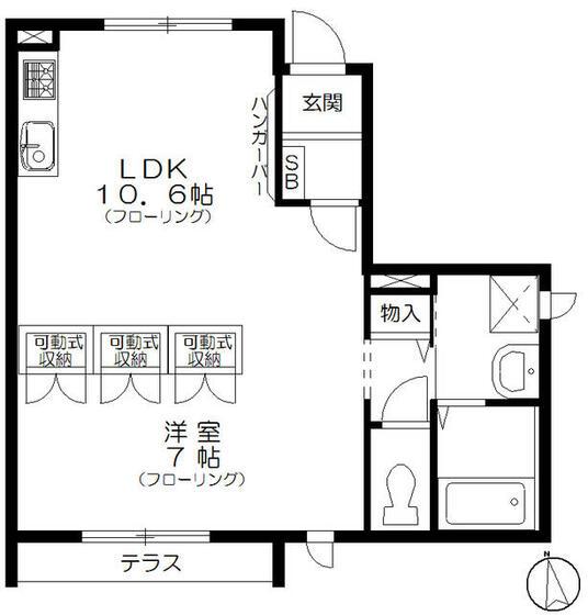 ガーデン欅(1LDK/1階)の間取り写真