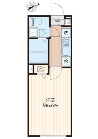 ソルロス舩橋(1K/3階)の間取り写真