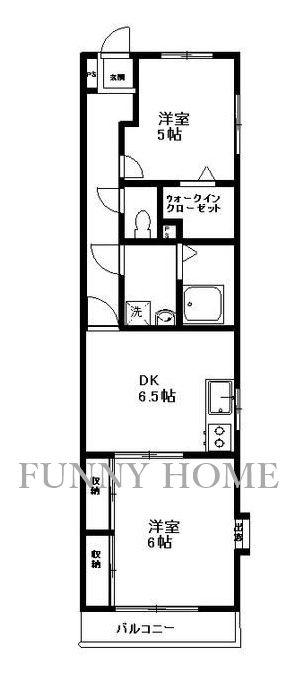 ダイシン砧(2DK/1階)の間取り写真