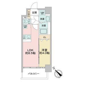 アステリ鶴舞エーナ(1LDK/7階)の間取り写真