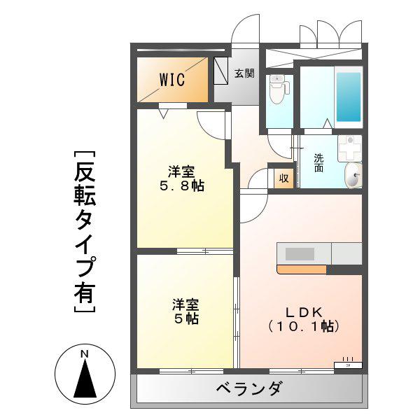 ハートフルマンション桃李(2LDK/1階)の間取り写真