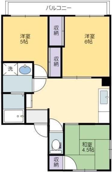 ハイム北芹川(3DK/2階)の間取り写真