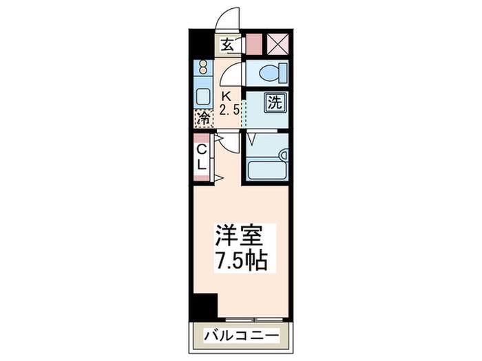 YASAKUビル(1K/8階)の間取り写真